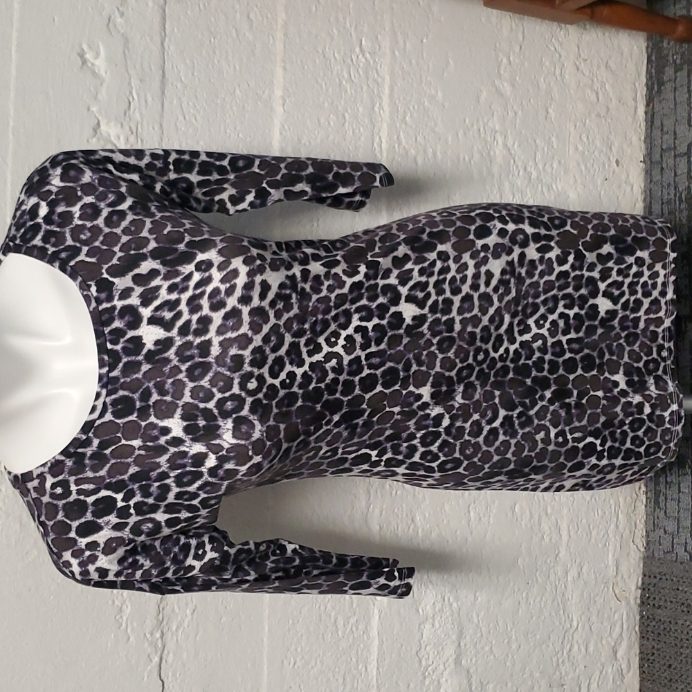 Express 3/4 Sleeve Multi-colored Animal Print Design Dress Sz Small